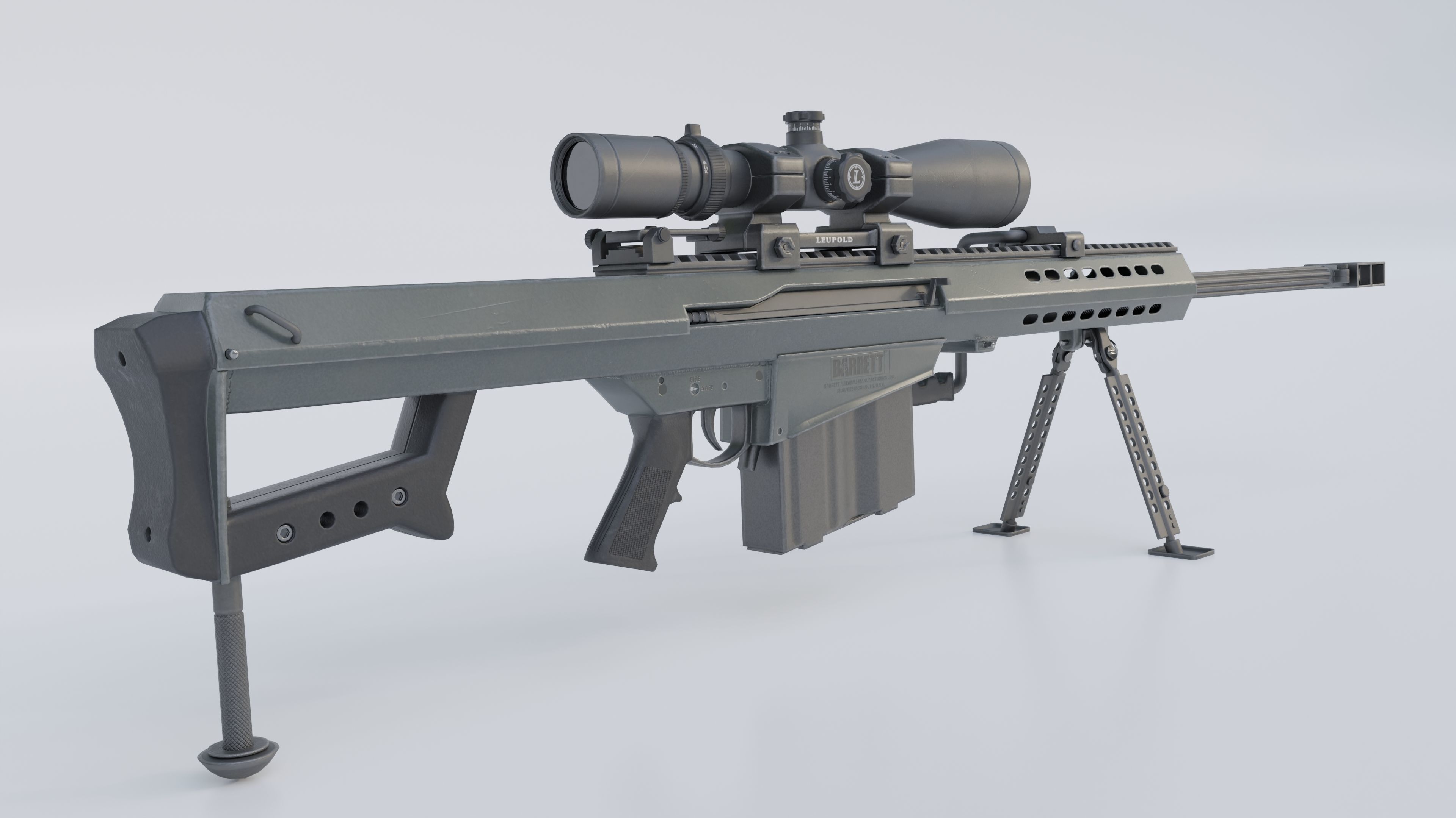 Sniper Rifle - Barrett M82A1 3D model_2