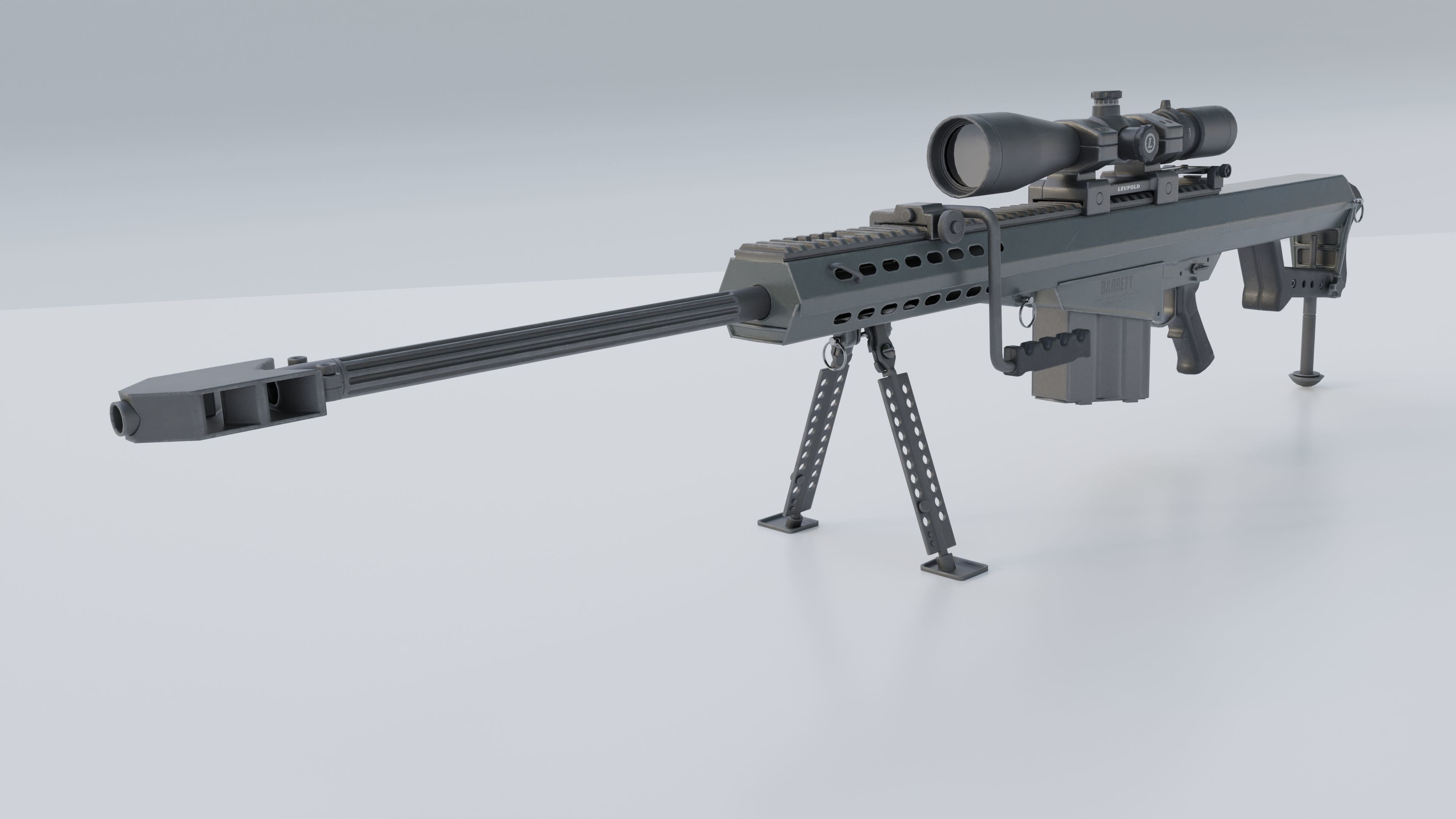 Sniper Rifle - Barrett M82A1 3D model_3