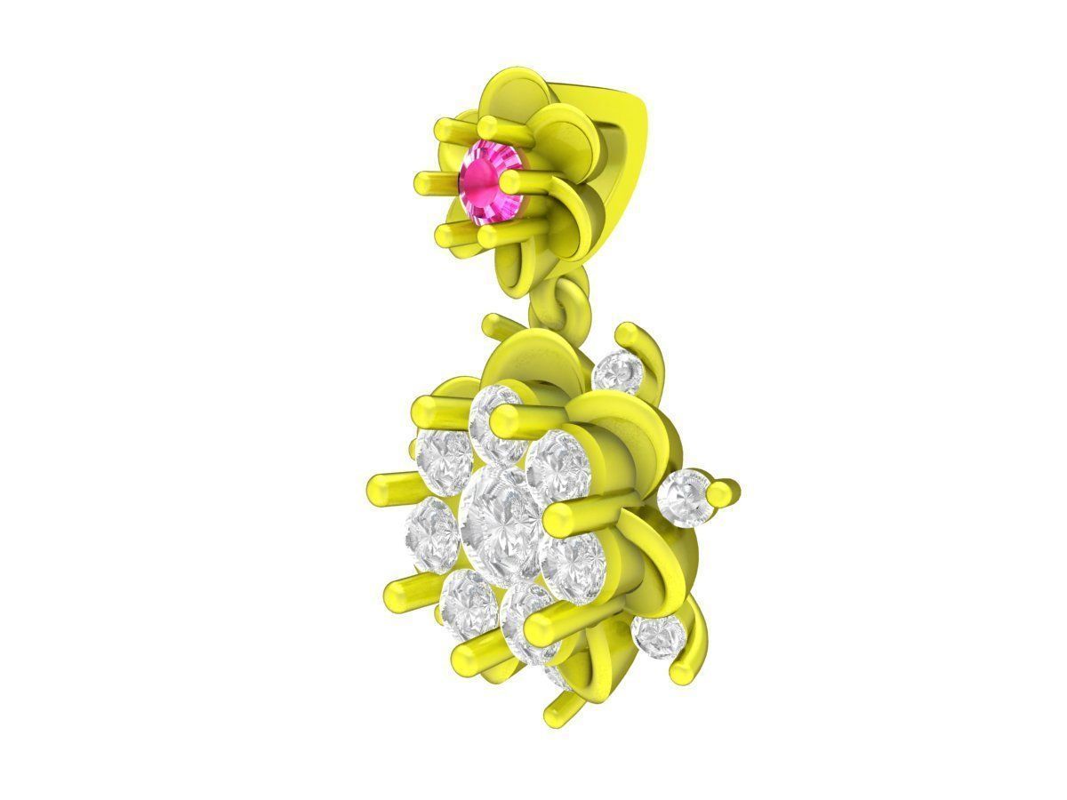 6550 Jewelry Art Flower Diamond Women Pendant 3D print model_1