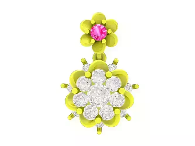 6550 Jewelry Art Flower Diamond Women Pendant