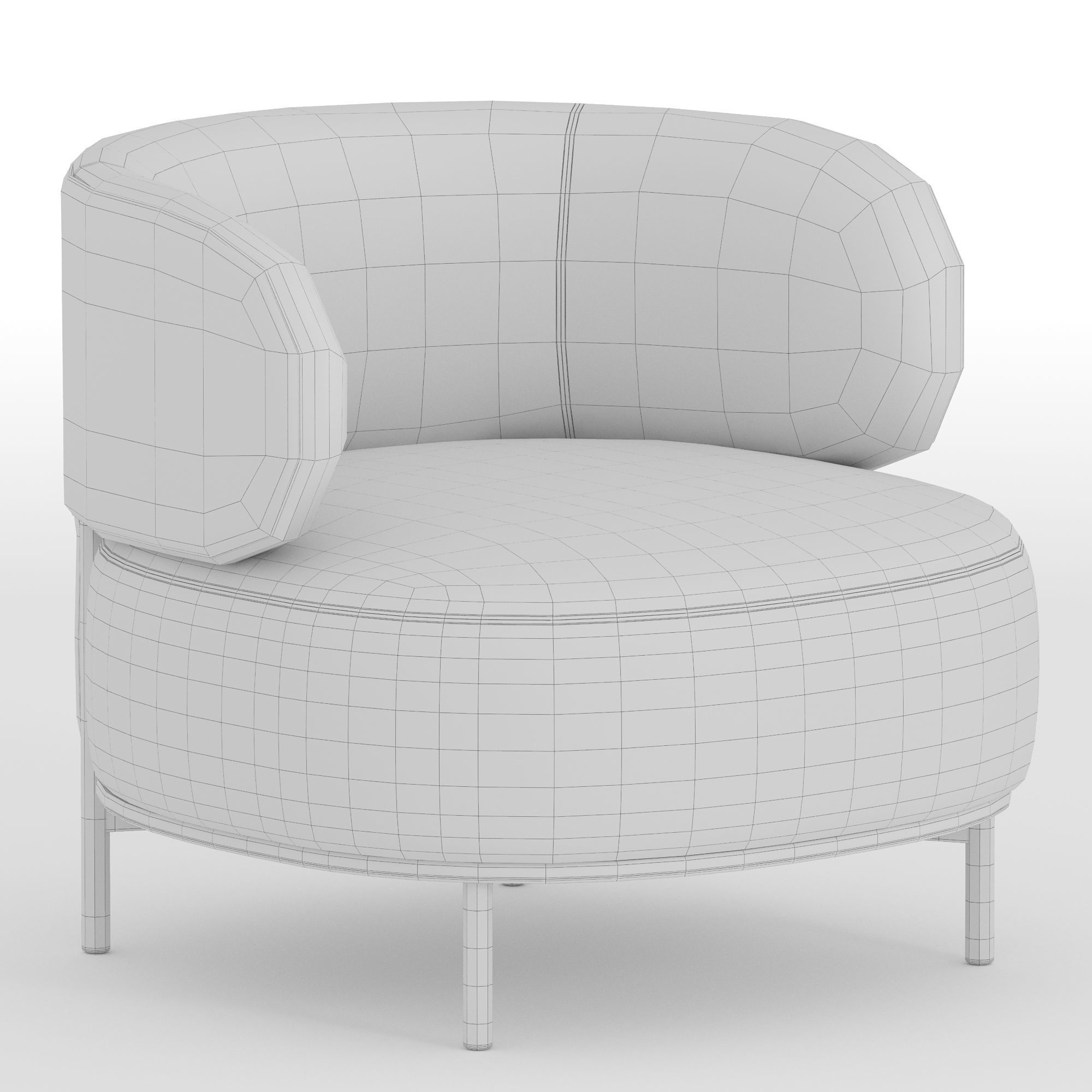 Saboor Upholstered Swivel Barrel Chair 3D model_4
