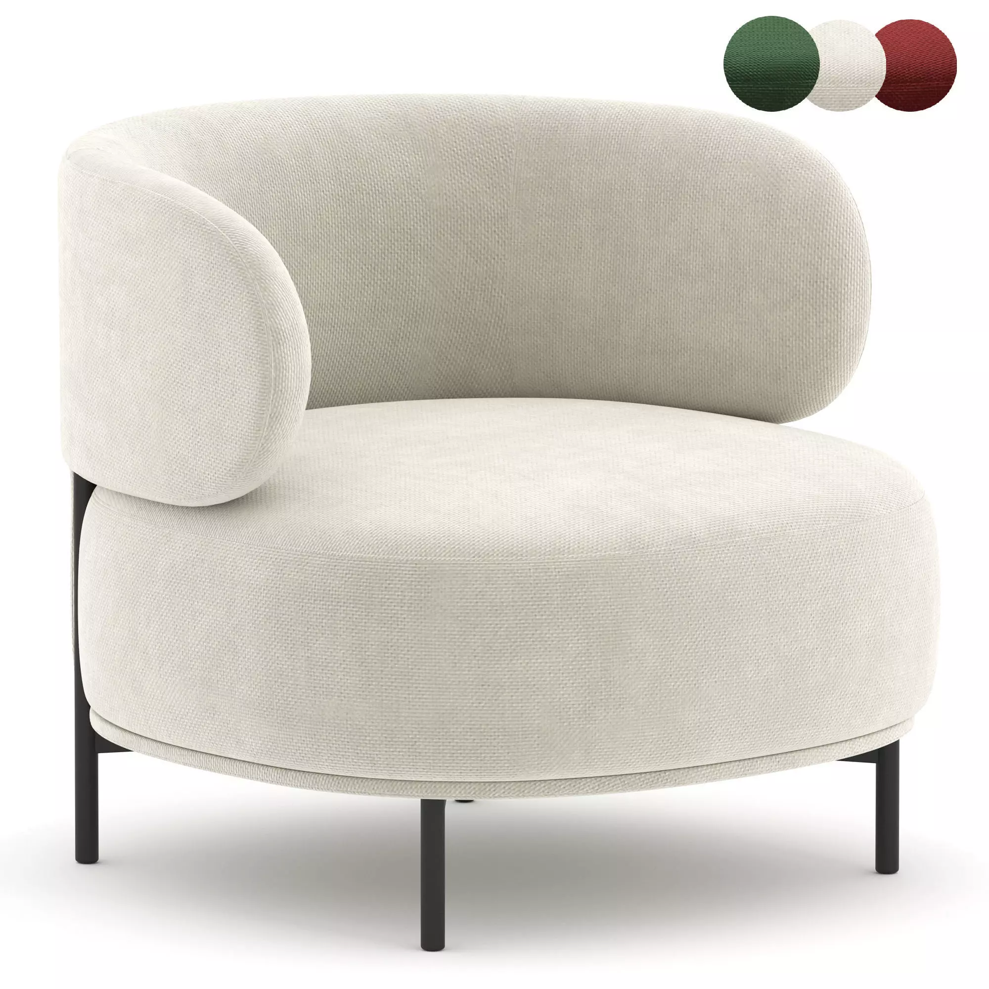 Saboor Upholstered Swivel Barrel Chair 3D model_0