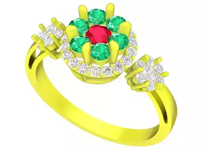 6564 Korean Style Diamond Women Ring 3D print model