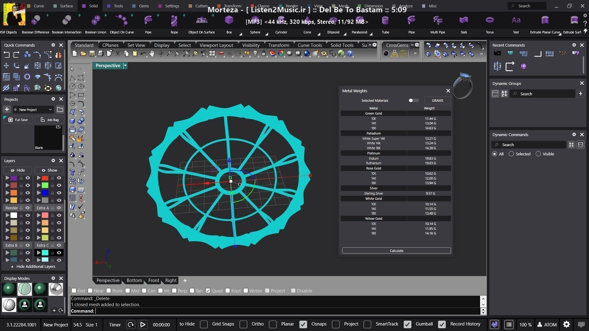 Fusion bracelet bangle 04 in 4 sizes 3D print model_3
