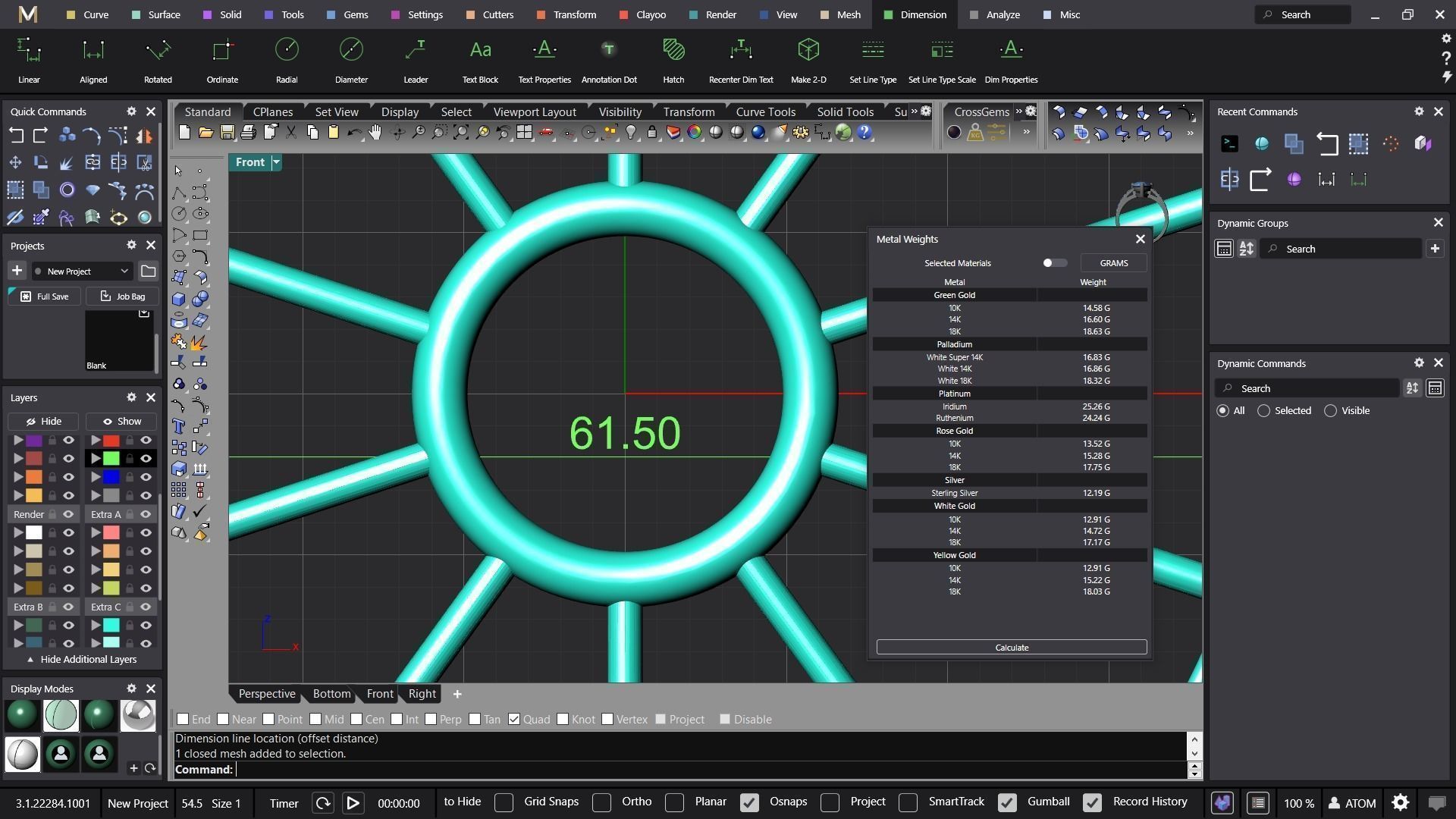 Fusion bracelet bangle 04 in 4 sizes 3D print model_6