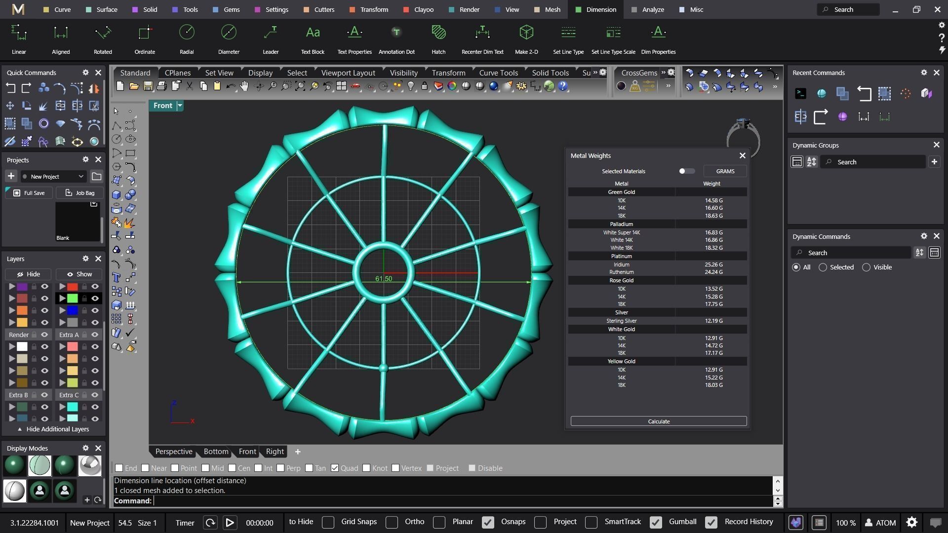 Fusion bracelet bangle 04 in 4 sizes 3D print model_2