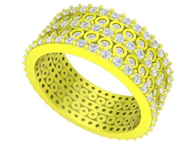 6573 Jewerly Art Luxury Diamond Band Women Ring  3D print model
