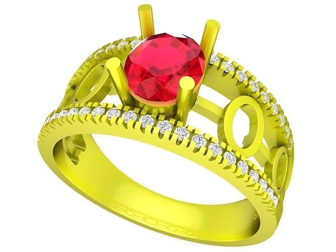 6574 korean style diamond women ring 3D print model