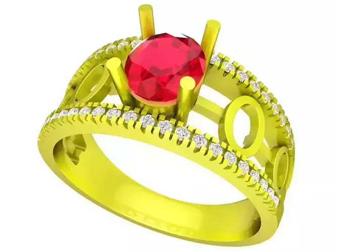 6574 korean style diamond women ring 3D print model
