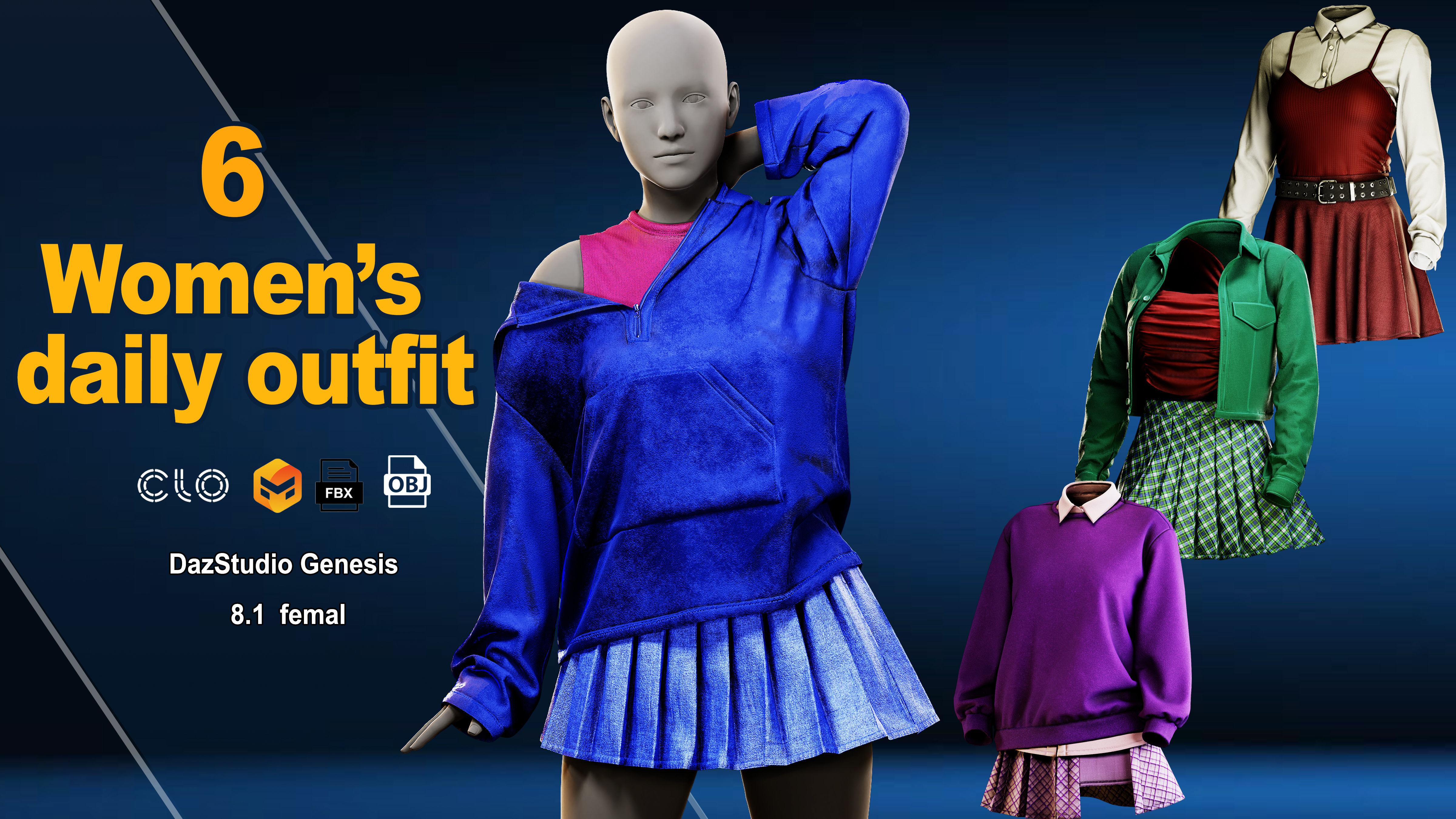 Woman Daily outfits 3D model_1