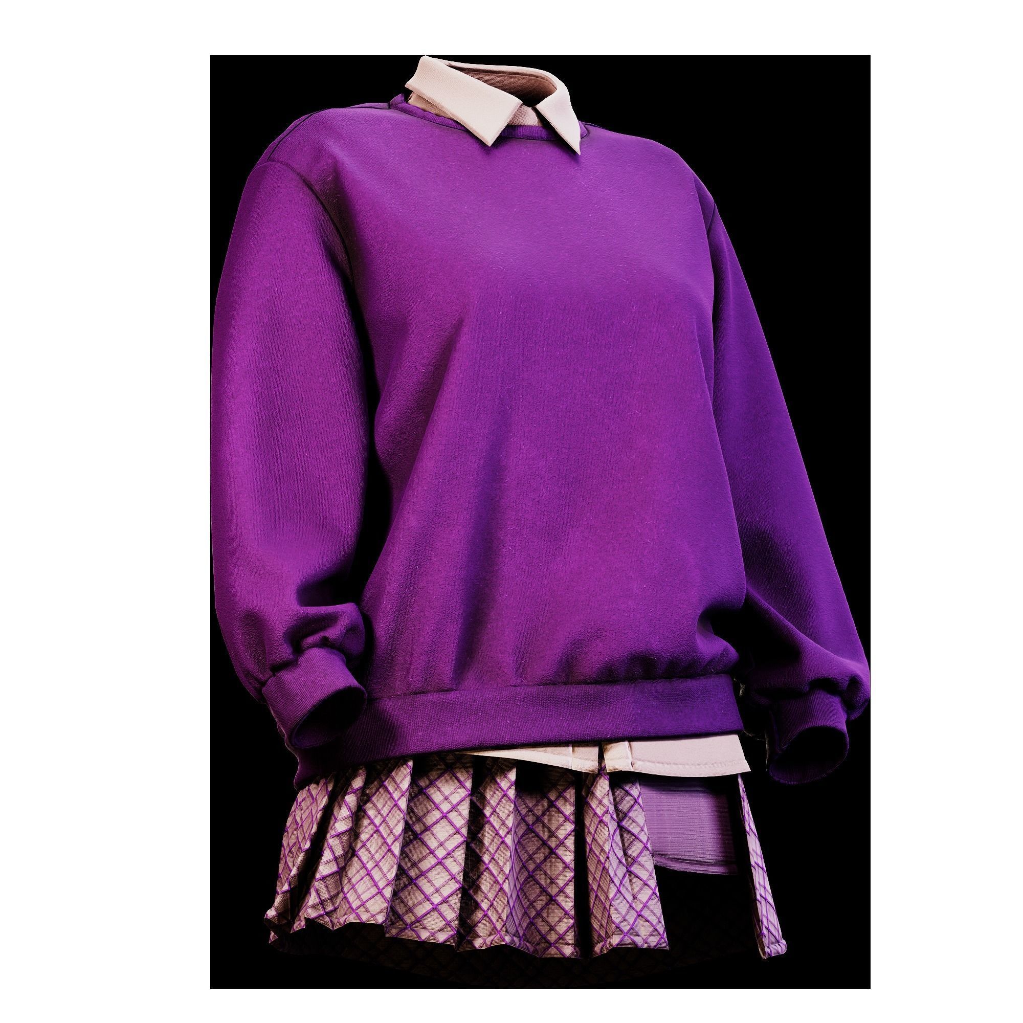 Woman Daily outfits 3D model_18