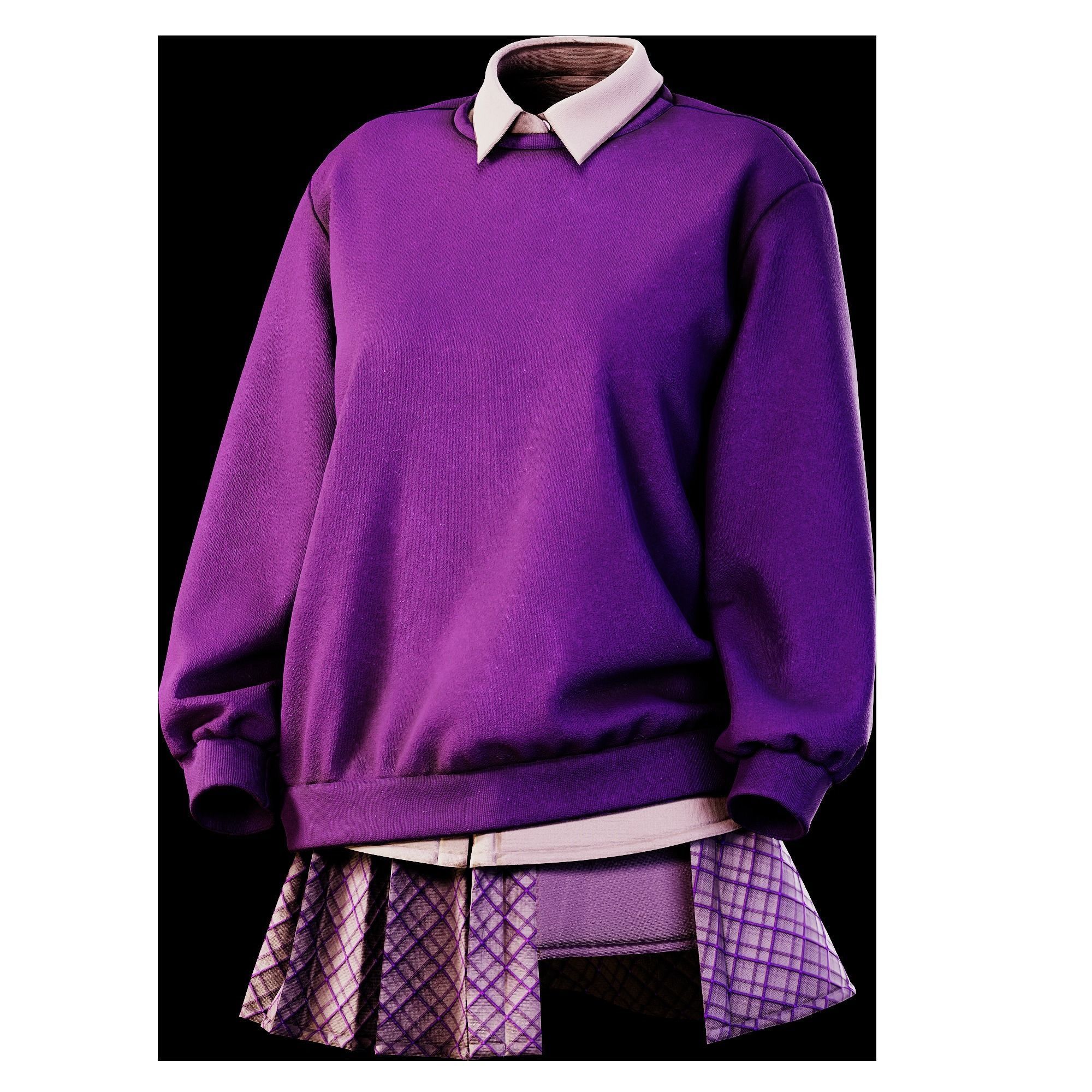 Woman Daily outfits 3D model_19