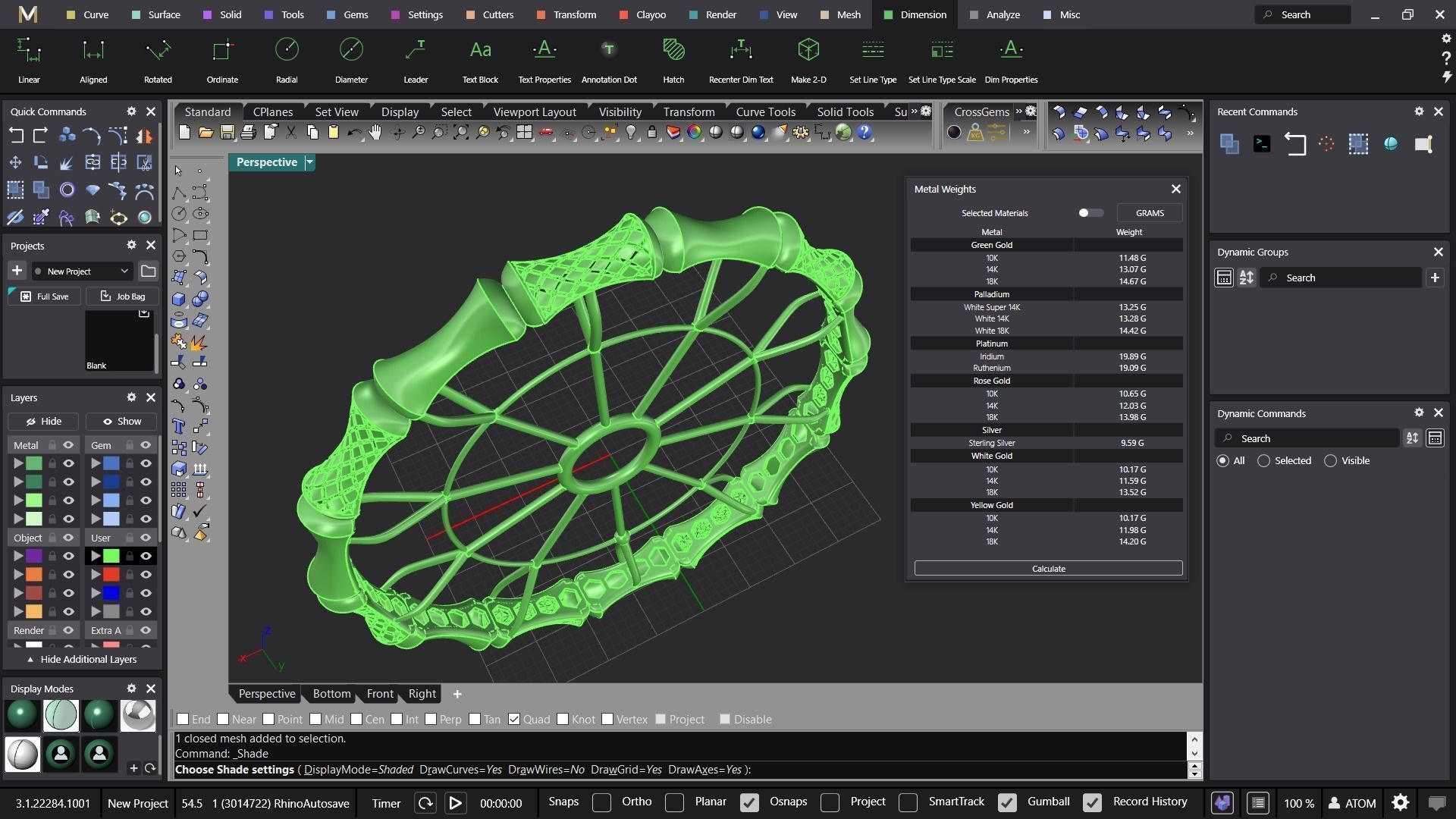 Fusion bracelet bangle 05 in 4 sizes  3D print model_5
