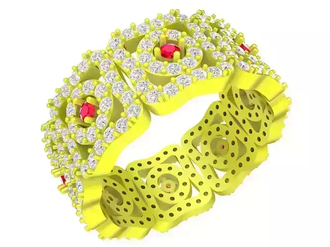 6576 jewelry art diamond women band ring 3D print model