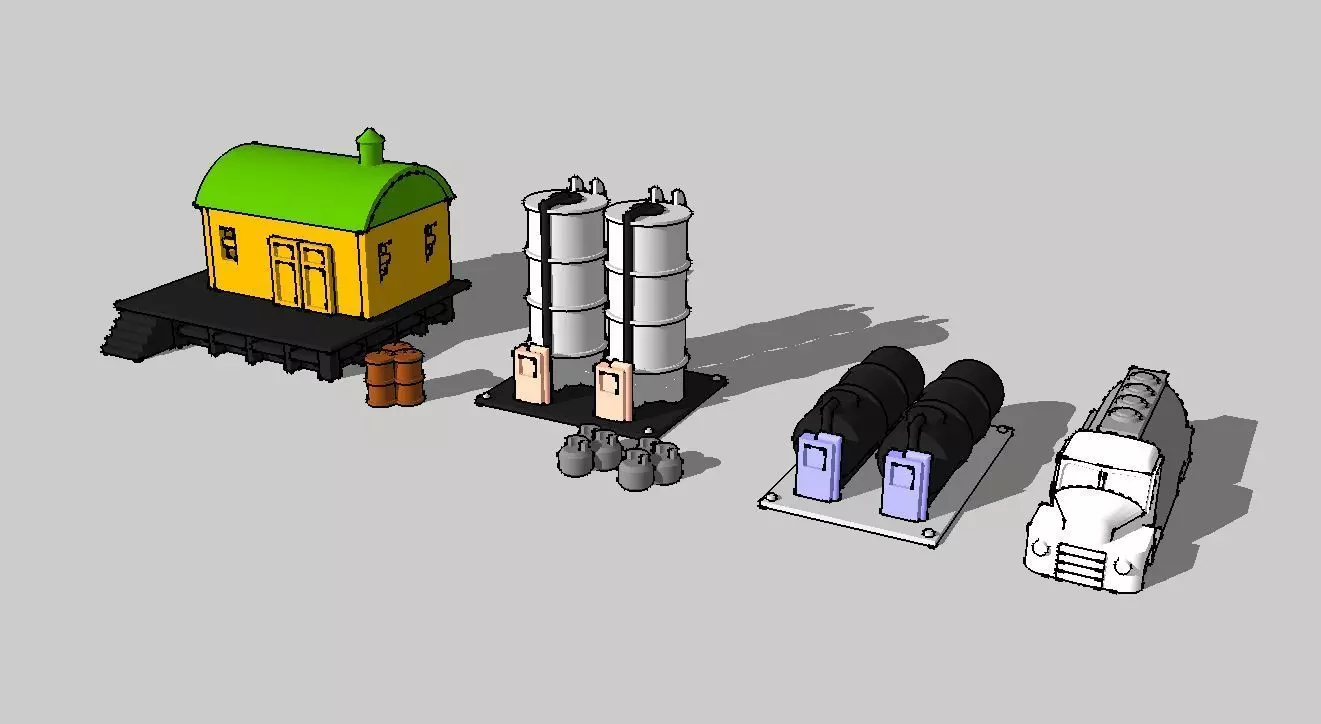 Small Fuel Tank Set by Outland Models 3D Printable 3D print model