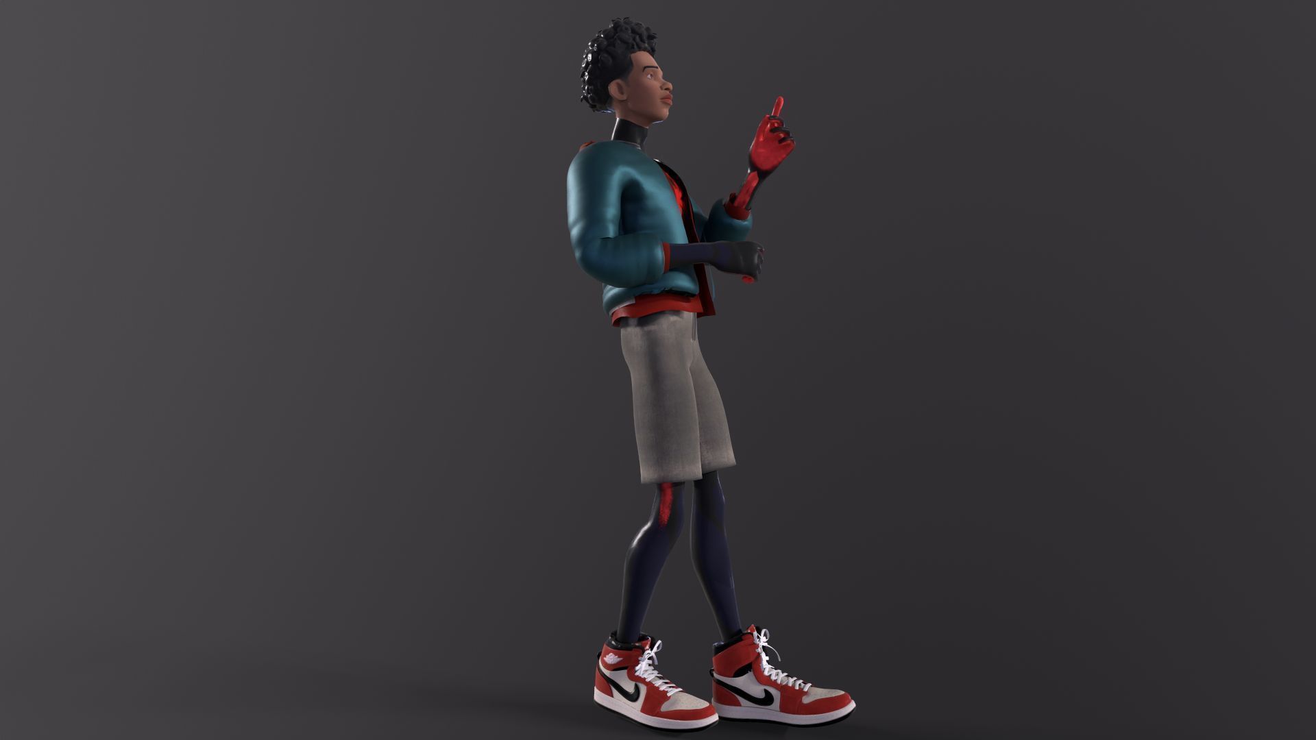 Miles Morales Spiderman PBR Animated model Low-poly 3D model_22