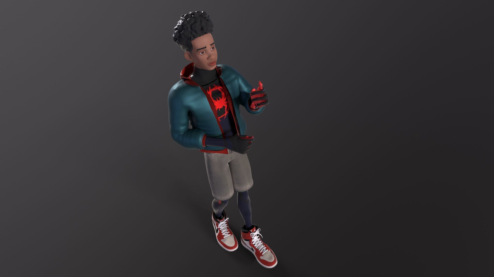 Miles Morales Spiderman PBR Animated model Low-poly 3D model_23