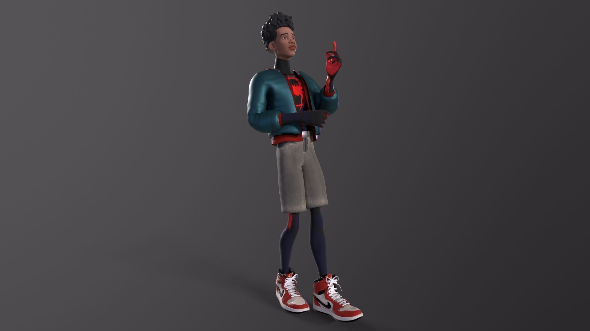 Miles Morales Spiderman PBR Animated model Low-poly 3D model_20