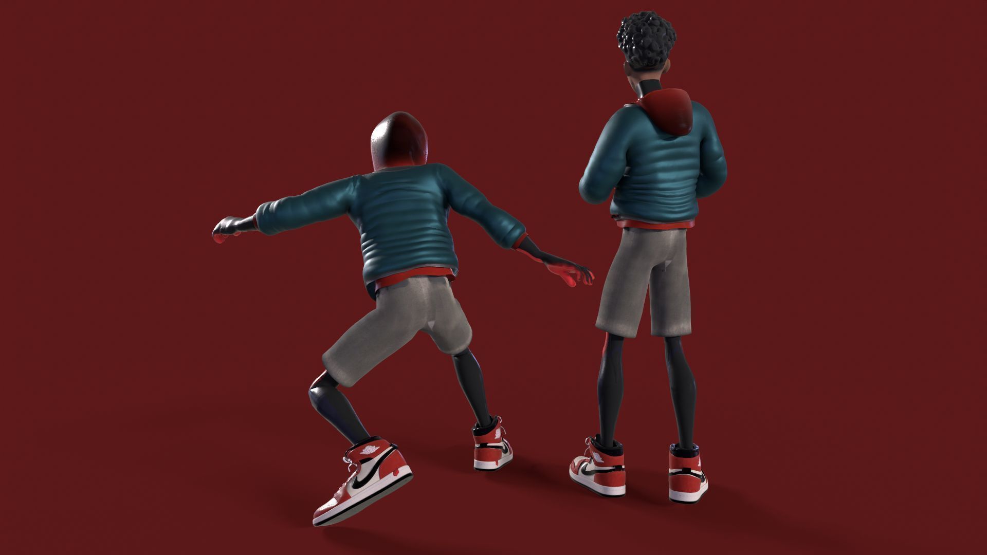 Miles Morales Spiderman PBR Animated model Low-poly 3D model_1