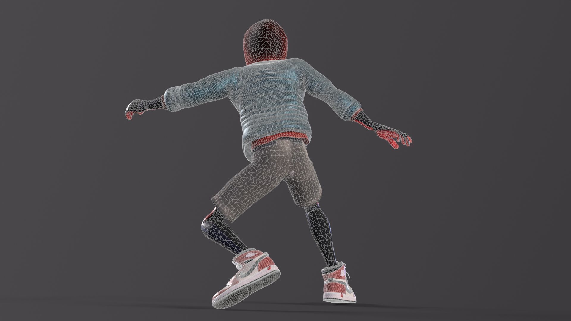 Miles Morales Spiderman PBR Animated model Low-poly 3D model_8