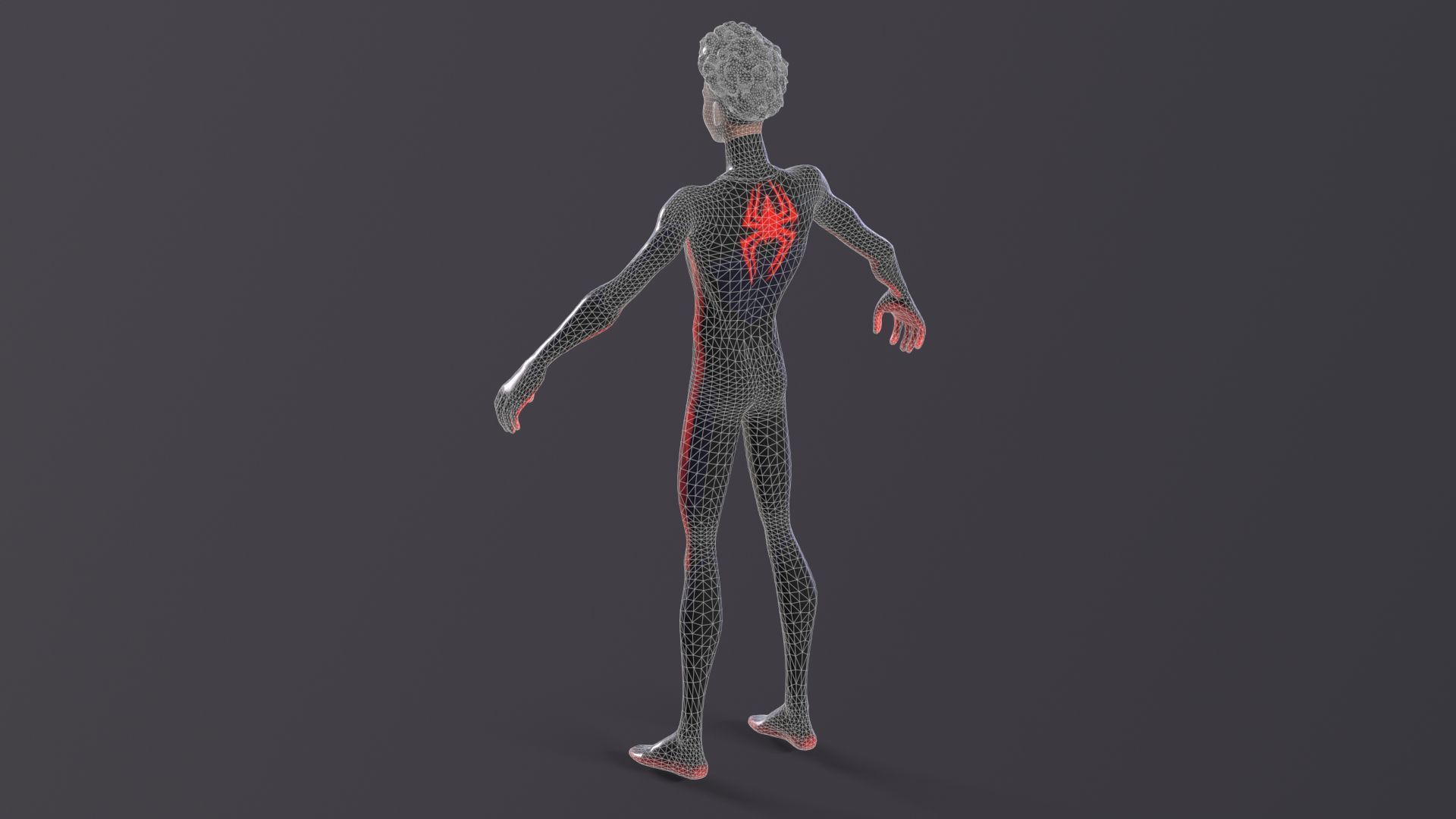 Miles Morales Spiderman PBR Animated model Low-poly 3D model_19