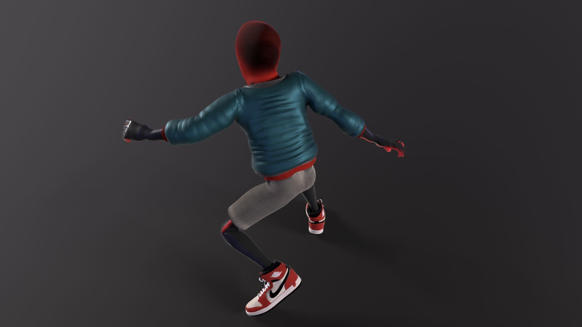 Miles Morales Spiderman PBR Animated model Low-poly 3D model_4