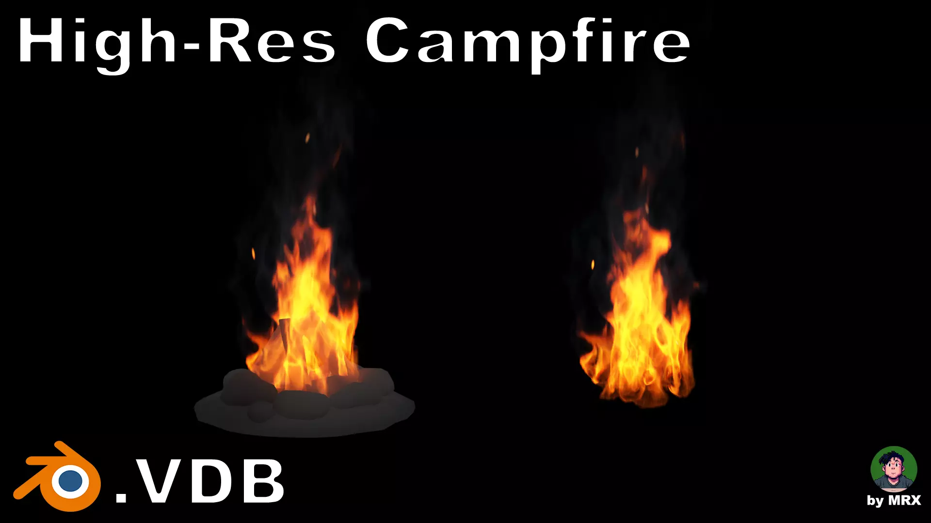 High-Resolution Campfire - VDB animated 3D model