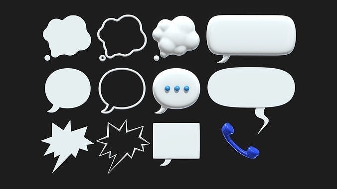 Speech Bubbles 3D model