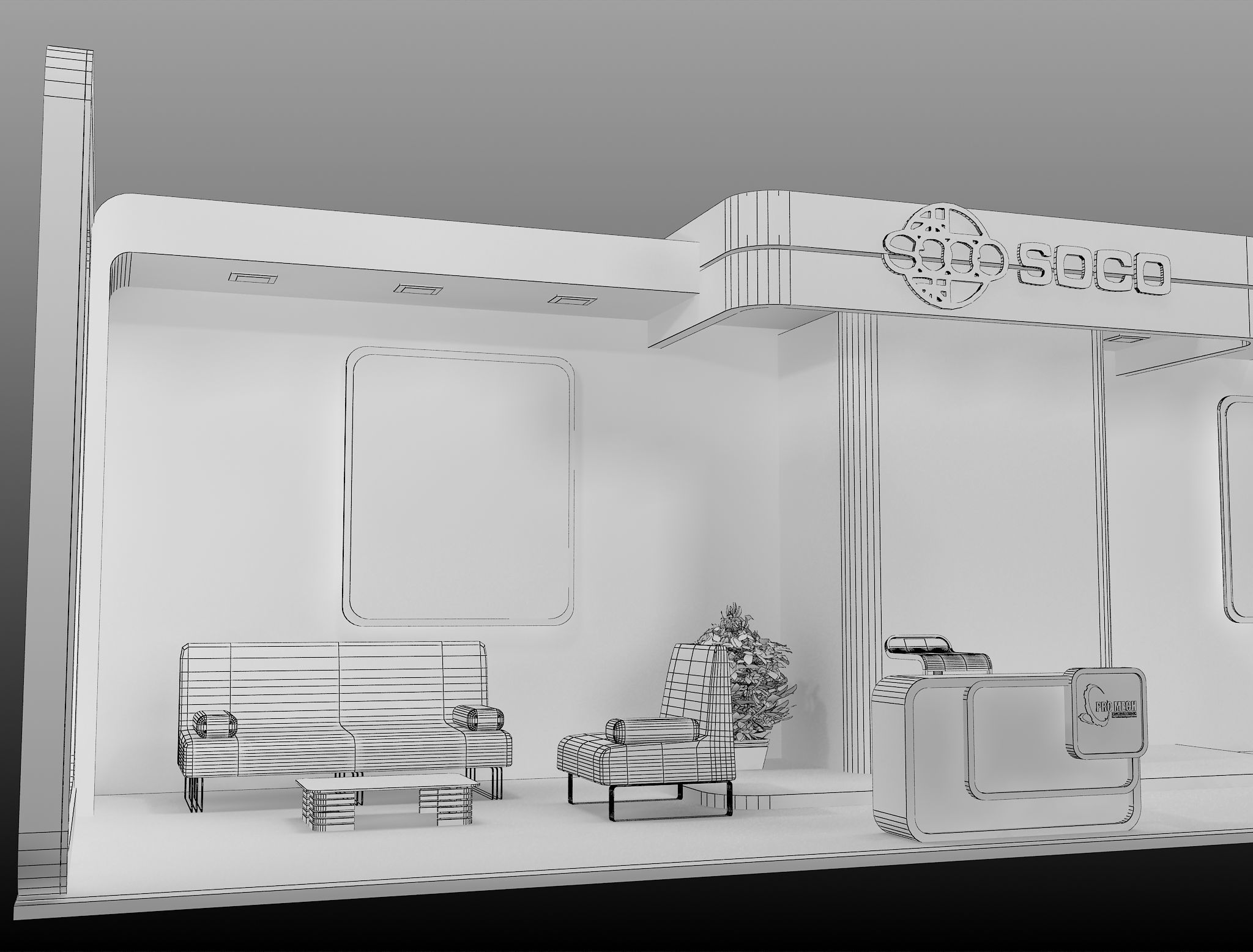 Booth Exhibition Stand a396 3D model_11