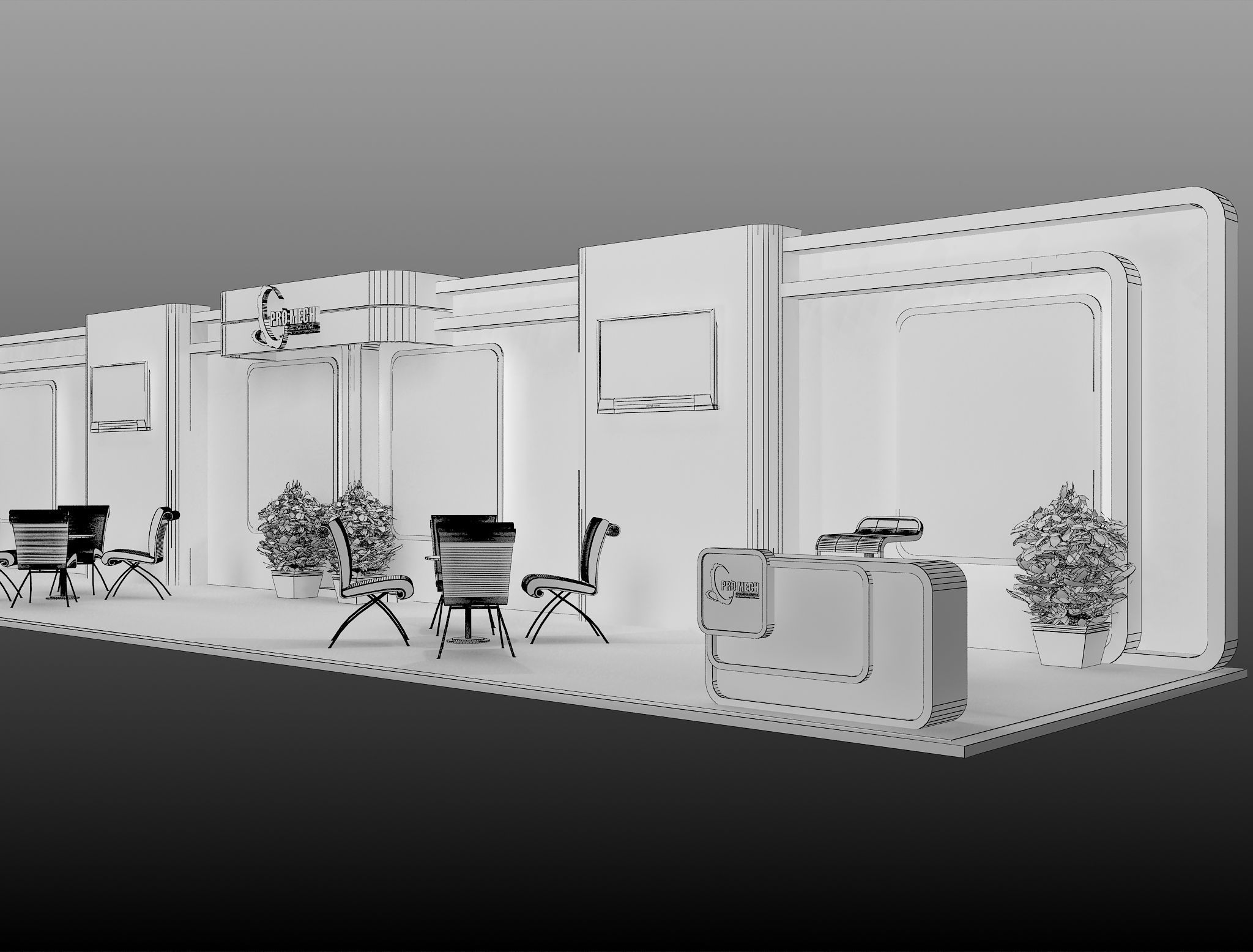Booth Exhibition Stand a396 3D model_9