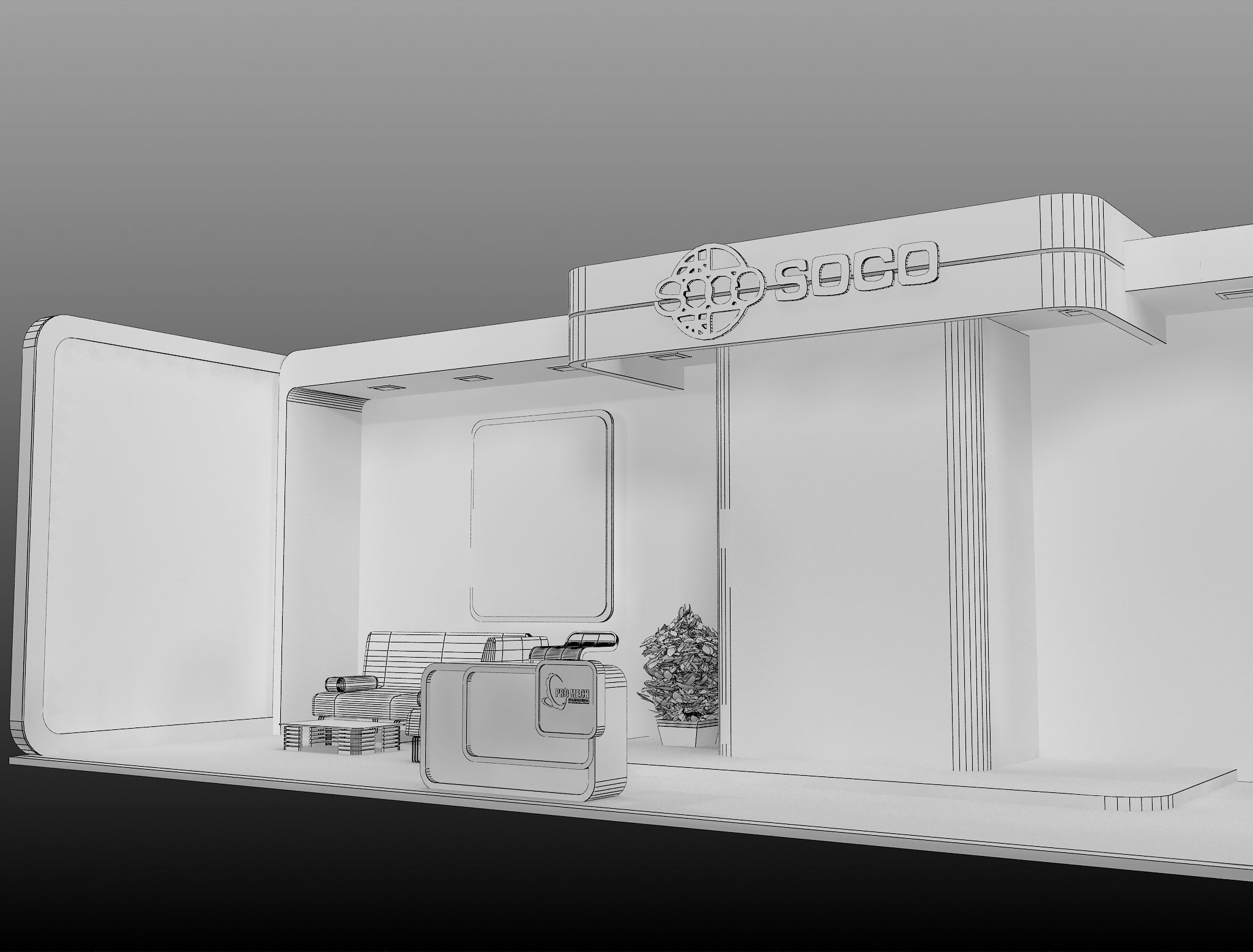 Booth Exhibition Stand a396 3D model_17