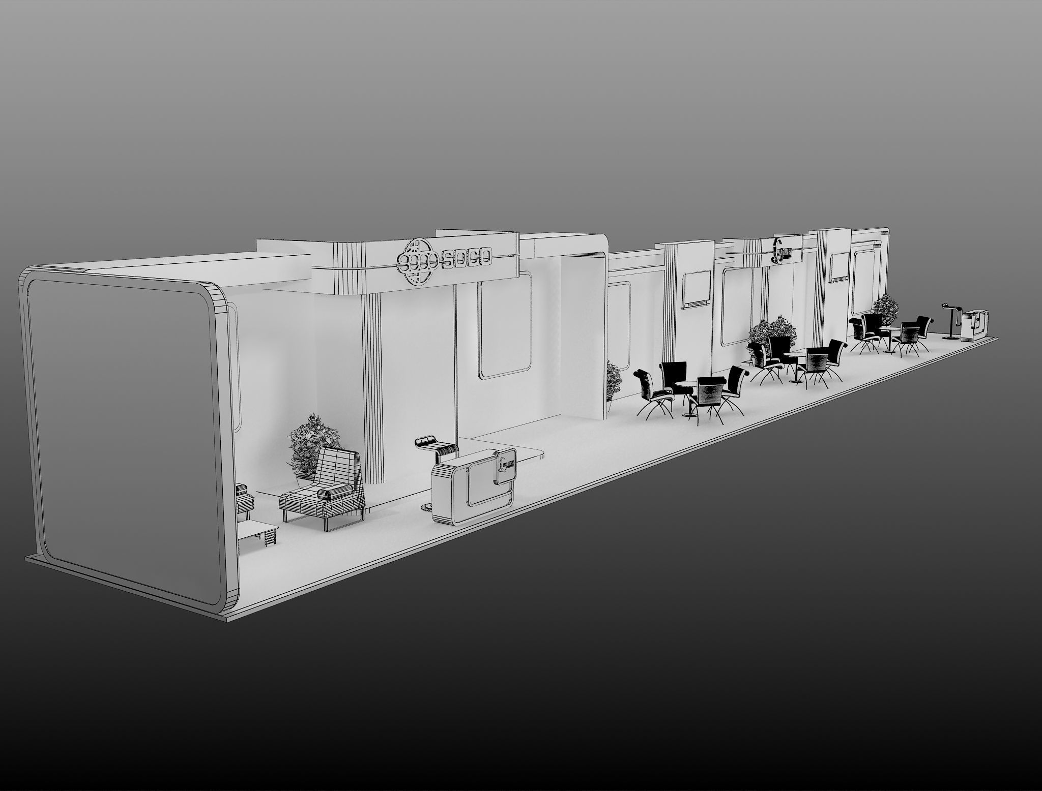 Booth Exhibition Stand a396 3D model_1
