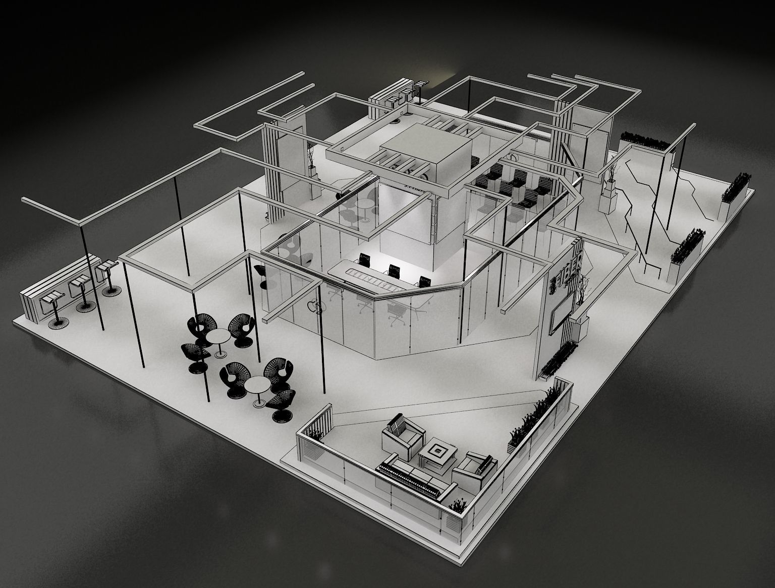 Booth Exhibition Stand a299 3D model_1