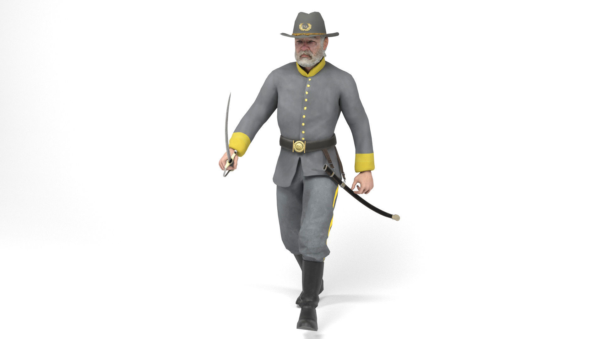 American Civil War - Officers Low-poly 3D model_19