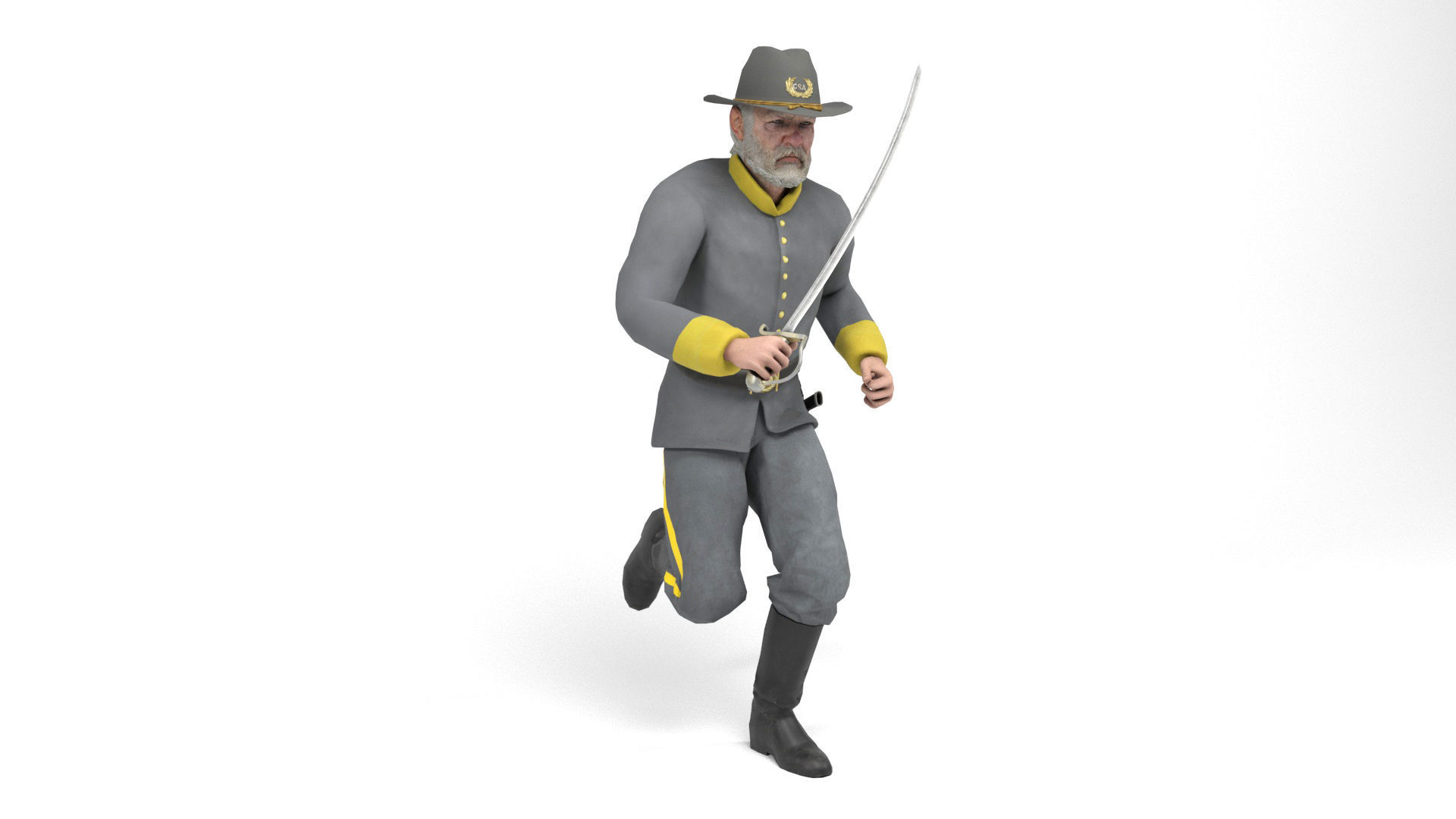 American Civil War - Officers Low-poly 3D model_25