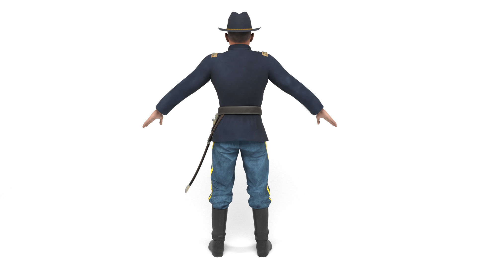 American Civil War - Officers Low-poly 3D model_10