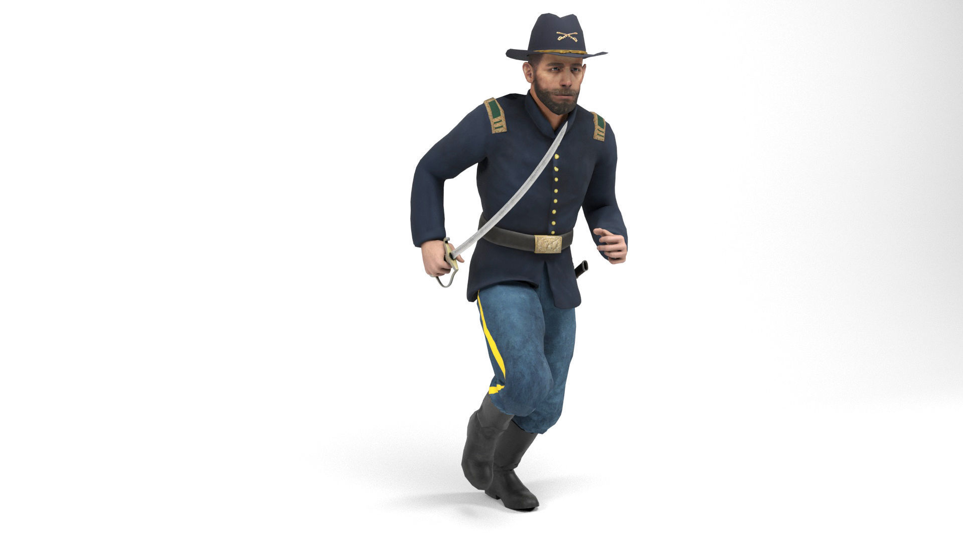 American Civil War - Officers Low-poly 3D model_24