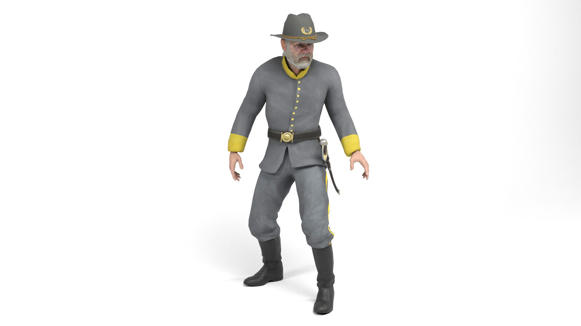 American Civil War - Officers Low-poly 3D model_17