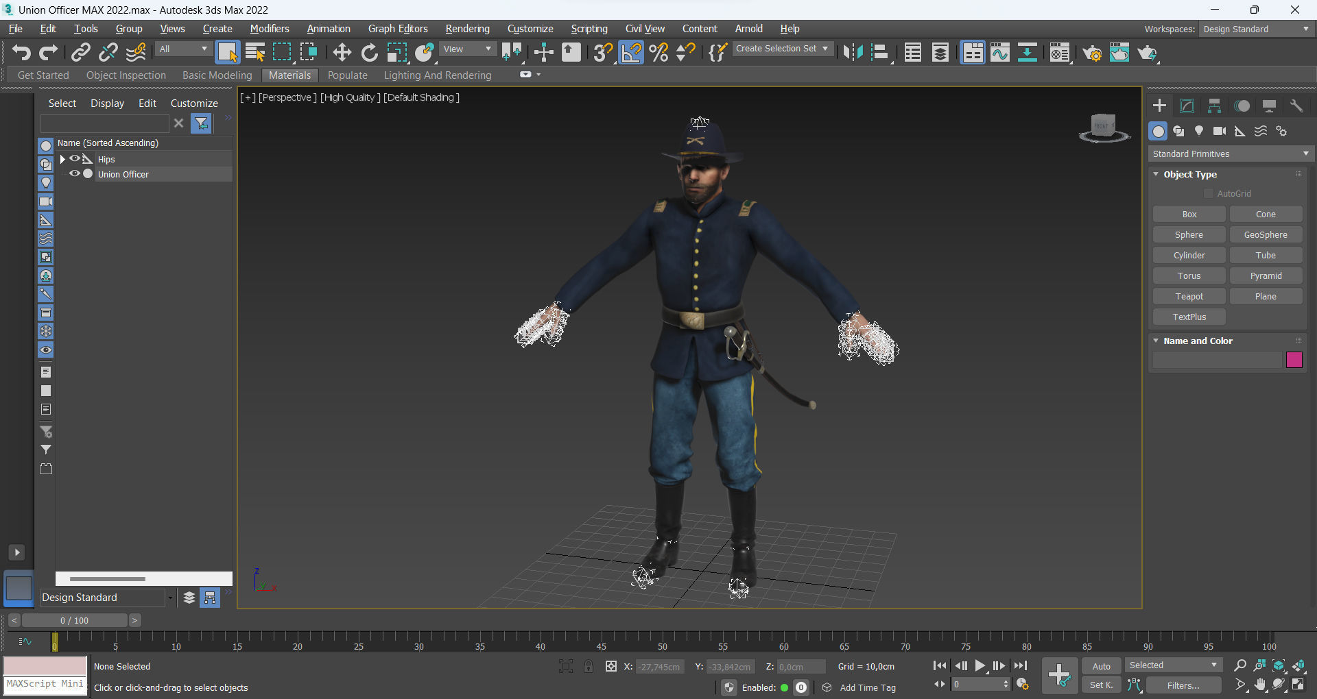 American Civil War - Officers Low-poly 3D model_29