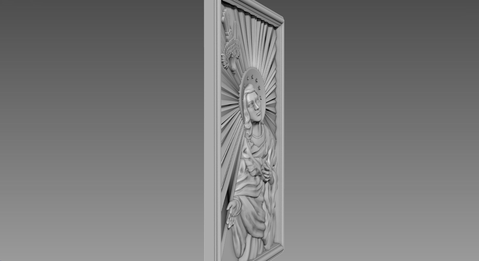 Virgin Mary and Holy Spirit 3D model_2
