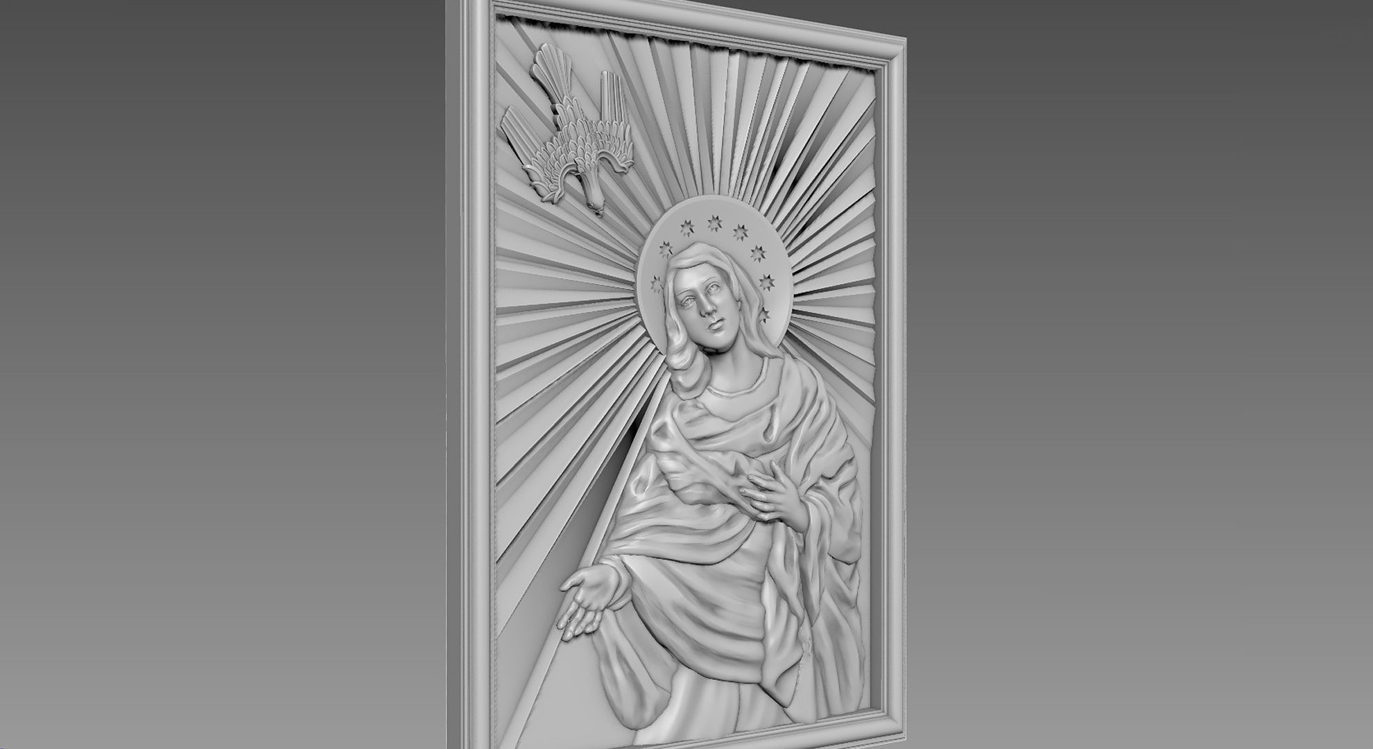 Virgin Mary and Holy Spirit 3D model_1