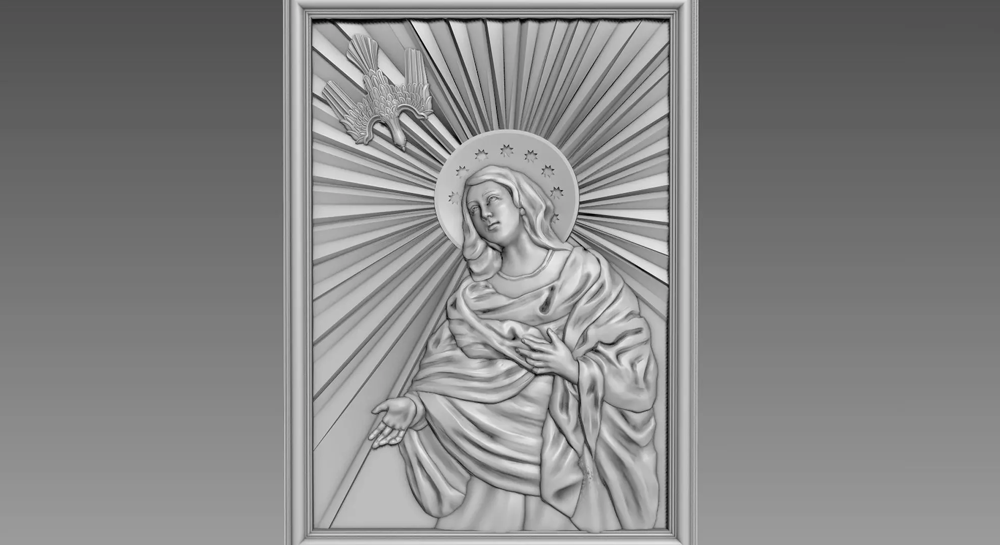Virgin Mary and Holy Spirit 3D model_0