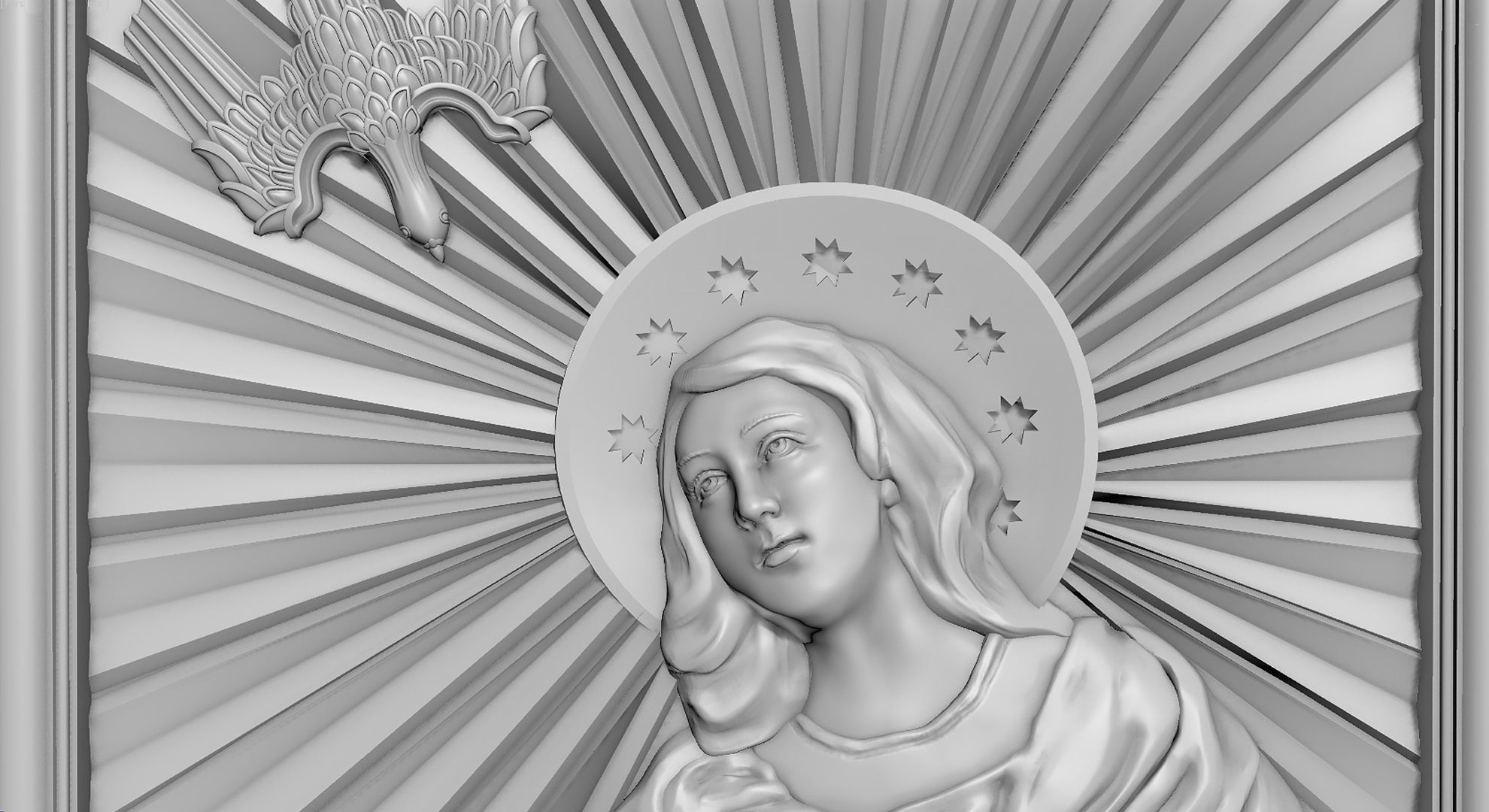 Virgin Mary and Holy Spirit 3D model_5