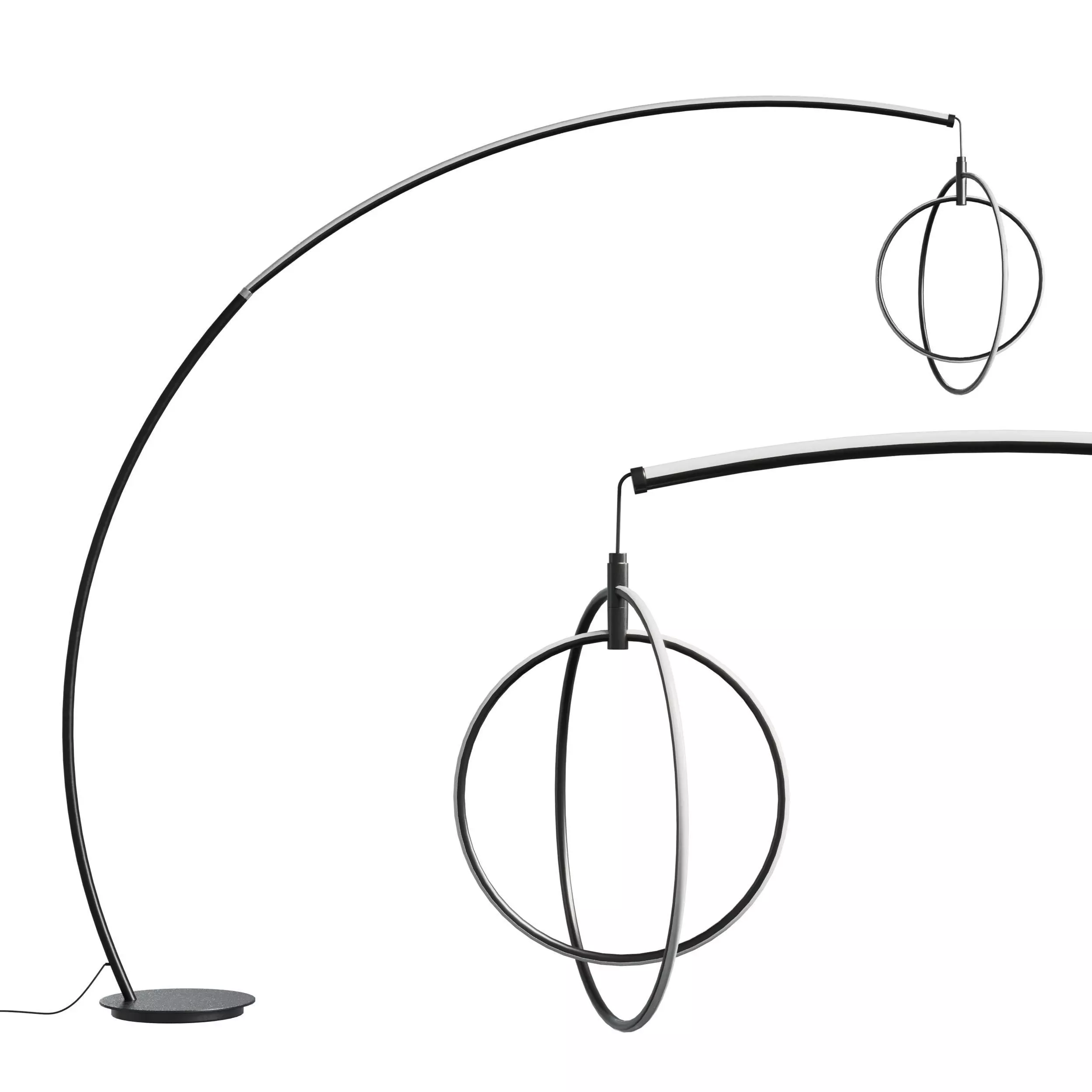 lite source monita matte black led Low-poly 3D model
