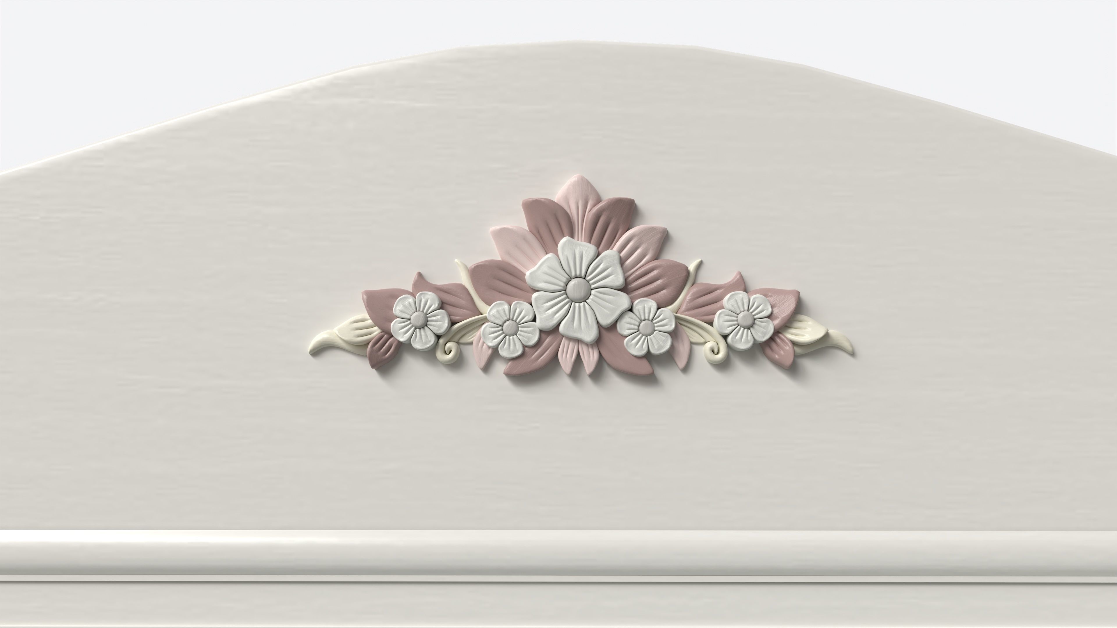 Children Bed with Decorated Headboard and Footboard 3D model_5