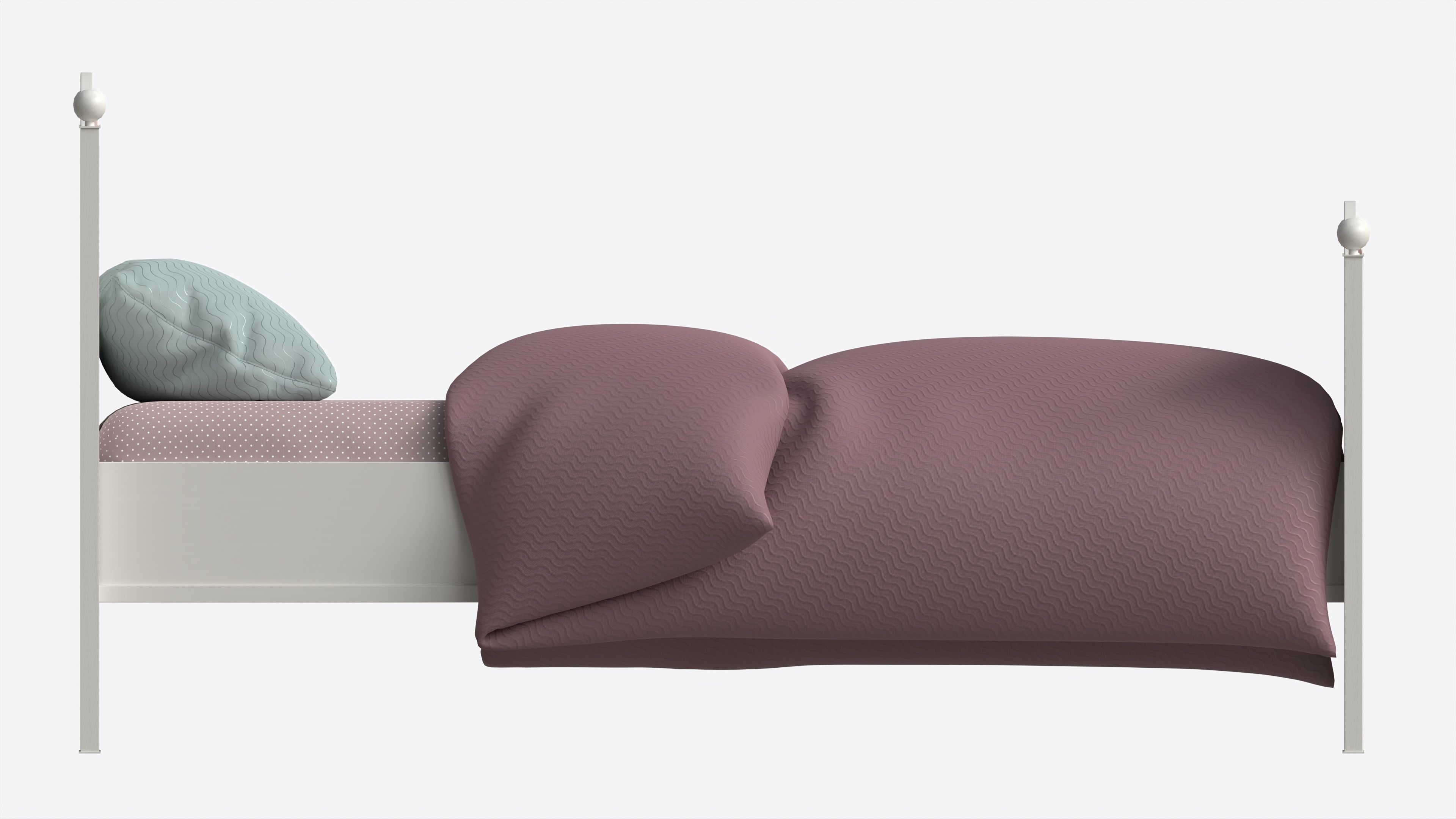 Children Bed with Decorated Headboard and Footboard 3D model_7