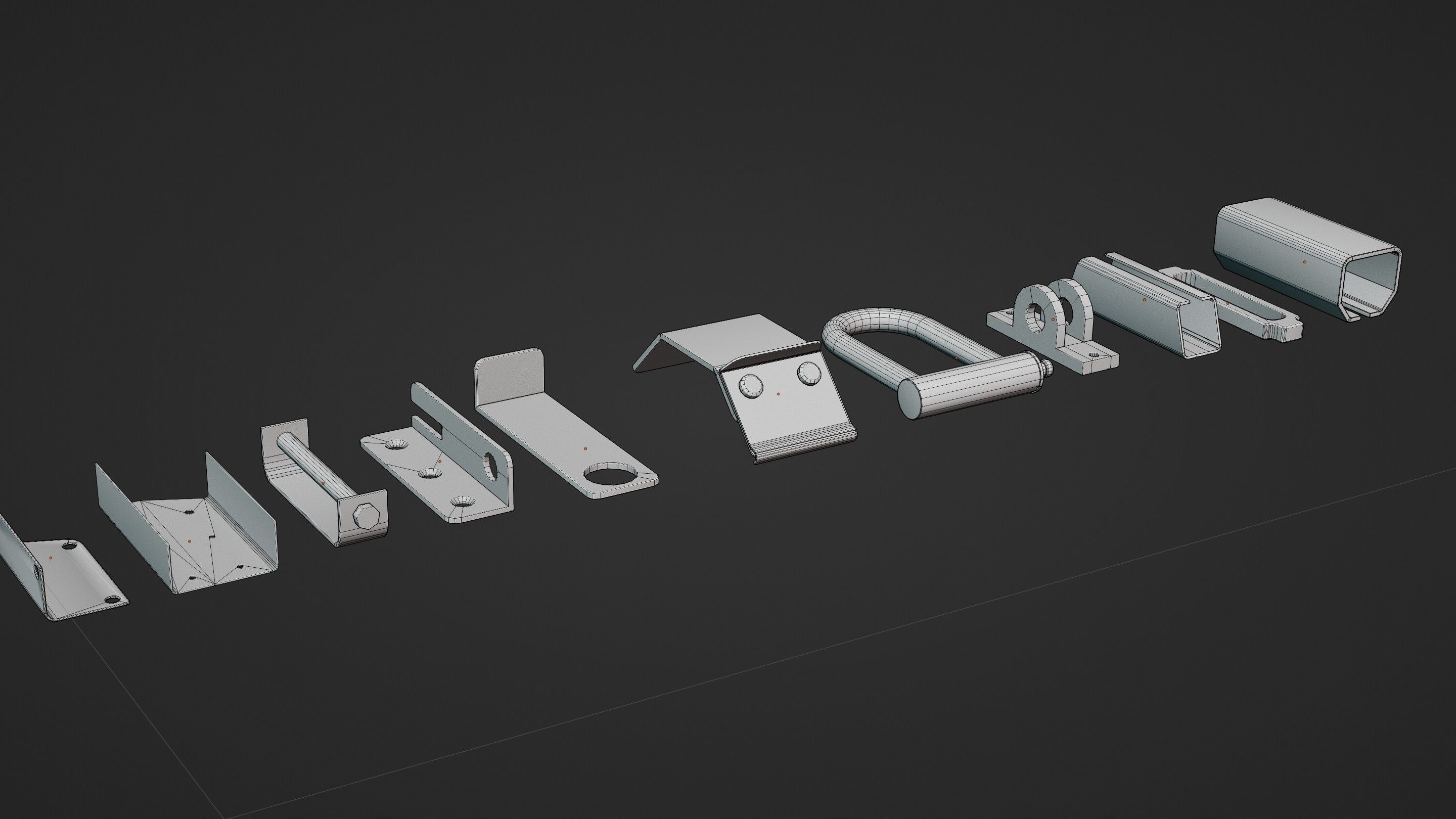 Random Greeble Pack Low-poly 3D model_10