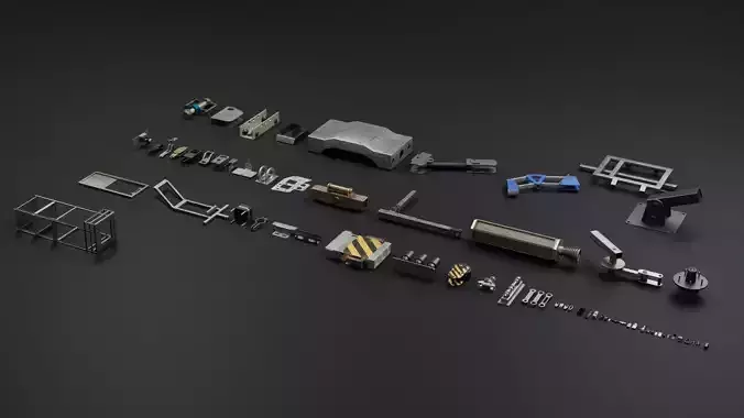 Random Greeble Pack Low-poly 3D model