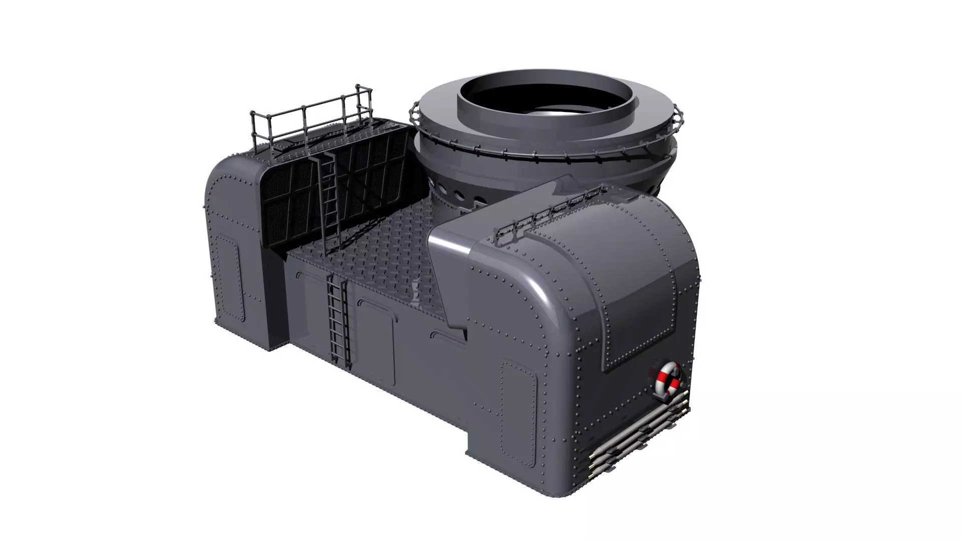 secondary gun barbet forward 3D print model