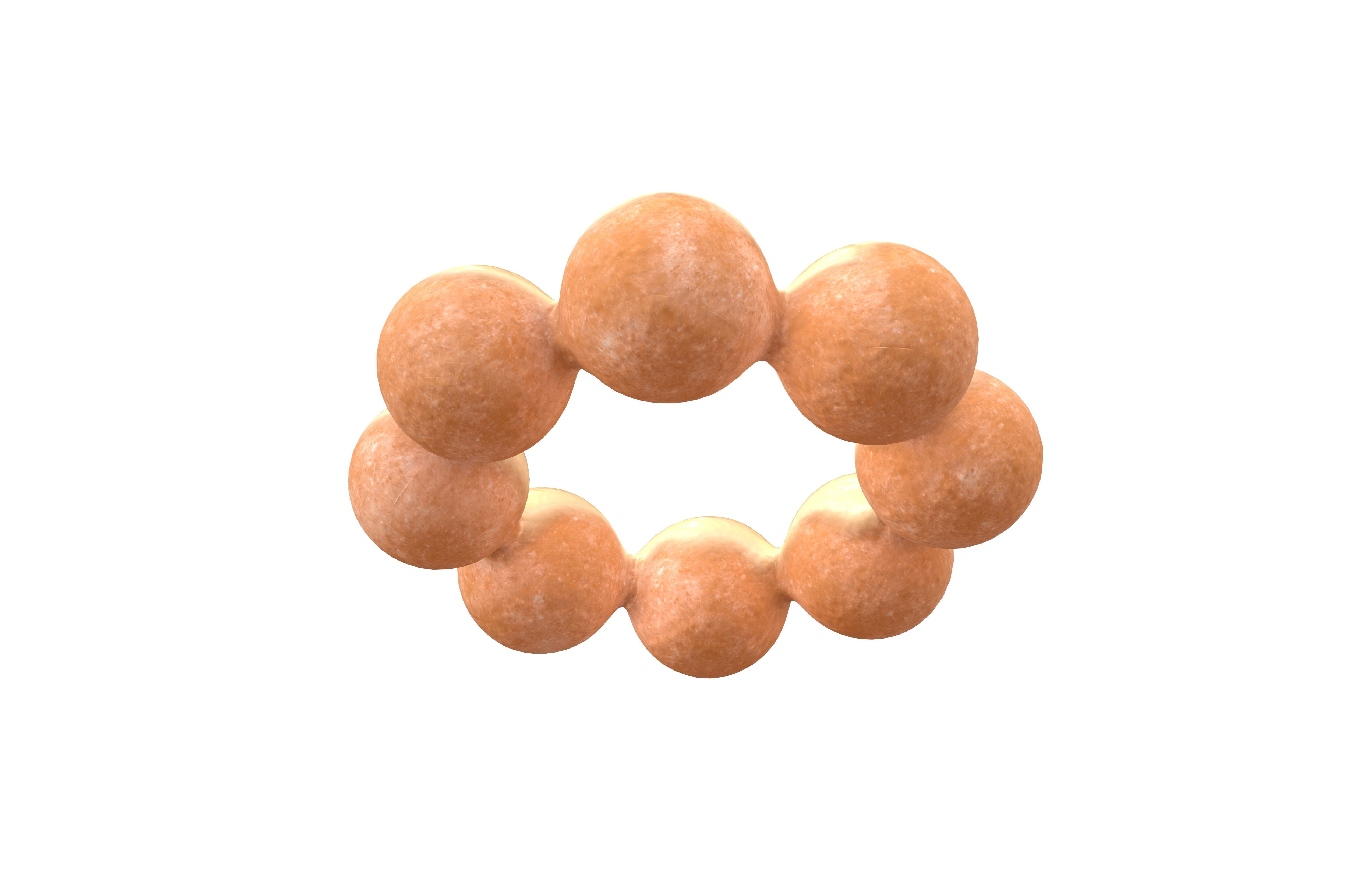 Japanese Donut v1 003 Low-poly 3D model_3